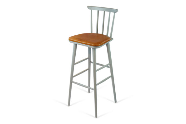 Wooden Barstool with Spindle Back