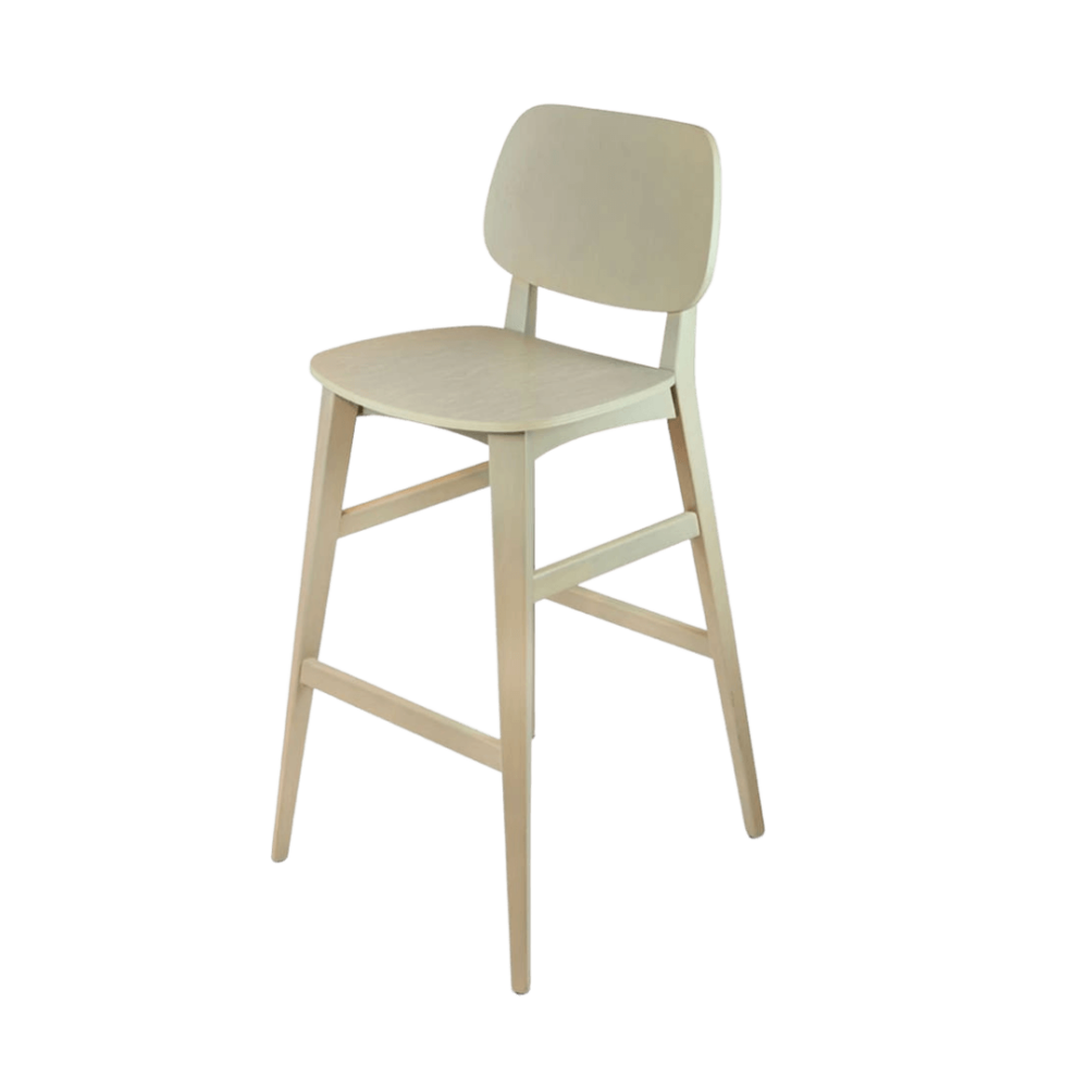 Mel Wooden Barstool with Back